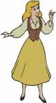 Disney Cinderella Peasant Pink Dress Drizella With Flute Household Chores Designs - Filled Embroidery Design - 1863