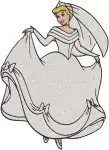Disney Cinderella Peasant Dress Wedding Gown Mice Helping Making Dress Magic - Filled Embroidery Design - 1867