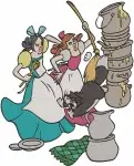 Disney Cinderella Peasant Dress Wedding Gown Mice Helping Making Dress Magic - Filled Embroidery Design - 1868