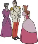 Disney Cinderella Prince Evil Stepmother Stepsisters Horses Royal Conflict Set - Filled Embroidery Design - 1874