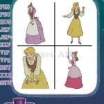Disney Cinderella Peasant Pink Dress Drizella With Flute Household Chores Designs - Filled Embroidery Design - Instant Download