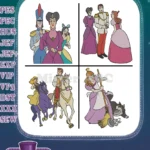 Disney Cinderella Prince Evil Stepmother Stepsisters Horses Royal Conflict Set - Filled Embroidery Design - Instant Download