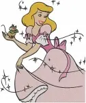 Disney Cinderella Peasant Pink Dress Singing With Birds Joyful Moments Designs - Filled Embroidery Design - 1891