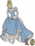 Disney Cinderella Peasant Ballgown Transformation Birds Gus Mouse Friend - Filled Embroidery Design - 1895