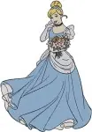 Disney Cinderella Peasant Ballgown Transformation Birds Gus Mouse Friend - Filled Embroidery Design - 1896