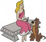 Disney Cinderella With Mice Jaq Gus Sewing Bruno Dog Oval Portrait Friends - Filled Embroidery Design - 1920