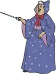 Disney Cinderella Fairy Godmother Casting Spells Magic Effects Bibbidi Bobbidi Boo Set - Filled Embroidery Design - 1927