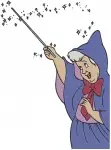 Disney Cinderella Fairy Godmother Casting Spells Magic Effects Bibbidi Bobbidi Boo Set - Filled Embroidery Design - 1929