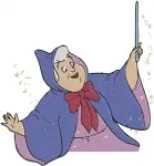 Disney Cinderella Fairy Godmother Wand Poses With Cinderella Wedding Dress Guidance Collection - Filled Embroidery Design - 1933