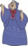 Disney Cinderella Fairy Godmother Powerful Magic Wand Spells Kind Helper Poses - Filled Embroidery Design - 1936