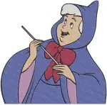 Cinderella Fairy Godmother Magical Poses With Magic Wand Collection - Filled Embroidery Design - 1942