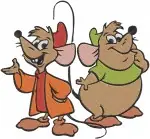 Cinderella Mice Jaq Gus Suzy Perla Paper Airplane And Dancing Poses - Filled Embroidery Design - 1972