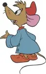 Cinderella Mice Jaq And Gus In Blue Outfits Perla In Pink Dress Poses - Filled Embroidery Design - 2001