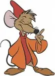 Cinderella Mice Jaq And Gus In Red Outfits Carrying Large Key Action - Filled Embroidery Design - 2005