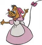 Cinderella Mice Suzy Perla Pink Dress Jaq Pencil Gus Flowers Character - Filled Embroidery Design - 2017