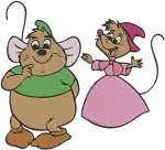 Cinderella Mice Suzy Perla Pink Dress Jaq Pencil Gus Flowers Character - Filled Embroidery Design - 2019