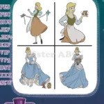 Disney Cinderella Peasant Ballgown Transformation Birds Gus Mouse Friend - Filled Embroidery Design - Instant Download