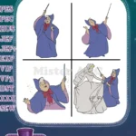 Disney Cinderella Fairy Godmother Wand Poses With Cinderella Wedding Dress Guidance Collection - Filled Embroidery Design - Instant Download