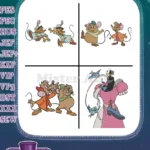 Cinderella Mice Jaq Gus Suzy Perla Various Poses Perla In Pink Dress - Filled Embroidery Design - Instant Download