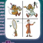 Cinderella Mice Jaq Book Suzy Mirror Grand Duke Jaq Gus Sewing Items - Filled Embroidery Design - Instant Download