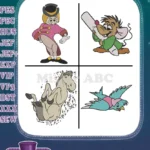 Cinderella Characters Perla Mouse Major Horse Falling Jaq Chalk Bluebird - Filled Embroidery Design - Instant Download