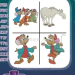 Cinderella Mice Jaq Gus Suzy Perla Outfits Major Horse Bluebird Collection - Filled Embroidery Design - Instant Download