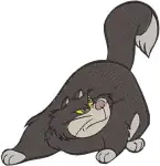 Cinderella Lucifer The Cat Playing With Bowl And Yarn Various Cat Poses - Filled Embroidery Design - 2039