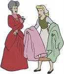 Disney Cinderella Stepsisters Dancing With Prince Charming Lady Tremaine Ball - Filled Embroidery Design - 2073