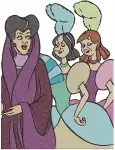 Disney Cinderella Lady Tremaine Stepsisters Anastasia Drizella Evil Family Trio - Filled Embroidery Design - 2077