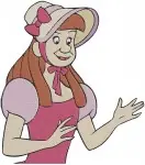 Disney Cinderella Stepsisters Anastasia Drizella Pink Yellow Gowns Elegant Poses Designs - Filled Embroidery Design - 2079