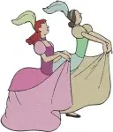 Disney Cinderella Stepsisters Anastasia Drizella Lady Tremaine Evil Trio Poses Collection - Filled Embroidery Design - 2096