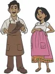 Disney Pixar Coco Miguel Rivera With Parents Enrique Luisa Family Love Set - Filled Embroidery Design - 2115