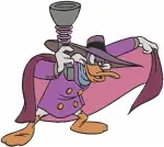 Darkwing Duck Negaduck Evil Doppelganger With Gizmoduck Launchpad Villain Designs - Filled Embroidery Design - 2159