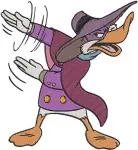 Darkwing Duck Portrait Action Poses Cape Swooping Determined Hero Duck - Filled Embroidery Design - 2162