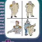 Cinderella Royal Characters King Prince Charming Grand Duke Lady Tremaine Stepsisters - Filled Embroidery Design - Instant Download