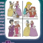 Disney Cinderella Stepsisters Anastasia Drizella With Cinderella Peasant Dress Collection - Filled Embroidery Design - Instant Download