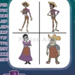 Disney Pixar Coco Hector Rivera Mama Imelda Papa Julio Land Of The Dead Family Bundle - Filled Embroidery Design - Instant Download