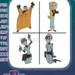 Danny Phantom Jack Fenton Ghost Hunter Maddie Fenton Jazz Sam Manson Goth Collection - Filled Embroidery Design - Instant Download