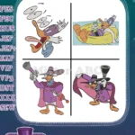 Darkwing Duck Gosling Bonked Darkwing Floating Disguise Action Hero Duck - Filled Embroidery Design - Instant Download