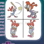 Ducktales Webby Vanderquack Action Poses Swinging Bat Adventurous Duckling Set - Filled Embroidery Design - Instant Download