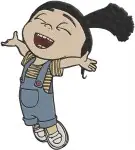 Despicable Me Agnes Edith Margo Gru Sisters Cute Poses Family Movie Designs - Filled Embroidery Design - 2197