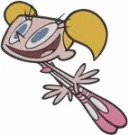 Dexters Laboratory Dexter Boy Genius Dee Dee Sister Playing Science Coon - Filled Embroidery Design - 2217