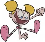 Dexters Laboratory Dexter And Dee Dee Sibling Antics Lab Experiments Coon - Filled Embroidery Design - 2218