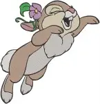 Disney Bambi Thumper Rabbit Friends In Flowers Springtime Forest Animals - Filled Embroidery Design - 2227