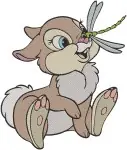 Disney Bambi Thumper Rabbit Friends In Flowers Springtime Forest Animals - Filled Embroidery Design - 2228