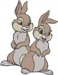 Disney Bambi Thumper And Sisters Rabbit Family Interactions Playful Bunnies - Filled Embroidery Design - 2245