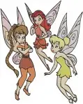 Disney Fairies Tinker Bell Fawn Rosetta Silvermist Vidia Winter Fairy Periwinkle - Filled Embroidery Design - 2277