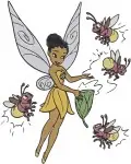 Disney Fairies Iridessa Light Talent Fairy Fawn Animal Talent With Butterflies Set - Filled Embroidery Design - 2284