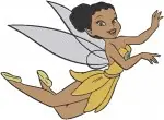 Disney Fairies Iridessa Light Fairy In Yellow Outfit Graceful Flying And Posing - Filled Embroidery Design - 2300