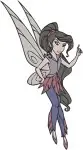 Disney Fairies Vidia Dark Purple Attire Fast Flying Fairy Assertive Poses - Filled Embroidery Design - 2317